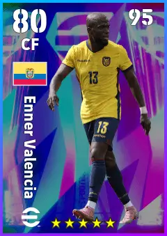 Enner Valencia eFootball 2026 player card, 80 OVR CF