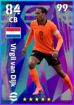 Virgil van Dijk eFootball 2026 player card, 84 OVR CB