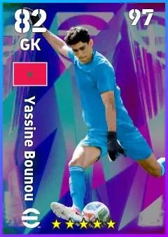Yassine Bounou eFootball 2026 player card, 82 OVR GK