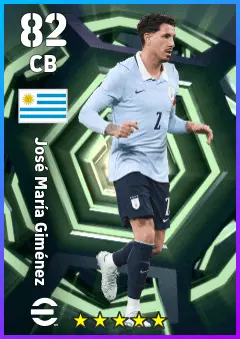 Jose Maria Gimenez eFootball 2026 player card — 82 OVR CB