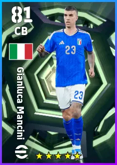 Gianluca Mancini eFootball 2026 player card — 81 OVR CB