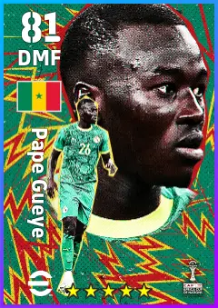 Pape Gueye eFootball 2026 player card — 81 OVR DMF