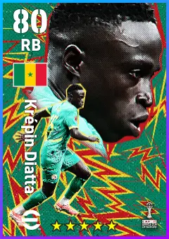 Krepin Diatta eFootball 2026 player card — 80 OVR RB