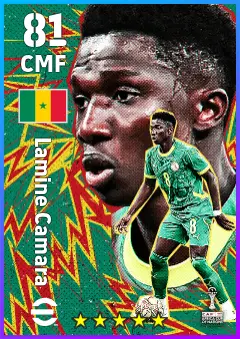 Lamine Camara eFootball 2026 player card — 81 OVR CMF