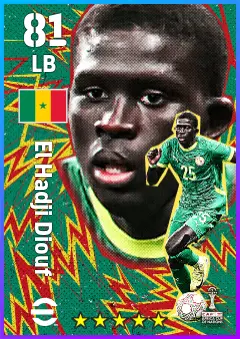 El Hadji Diouf eFootball 2026 player card — 81 OVR LB