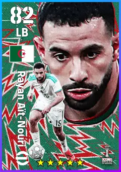 Rayan Ait-Nouri eFootball 2026 player card — 82 OVR LB