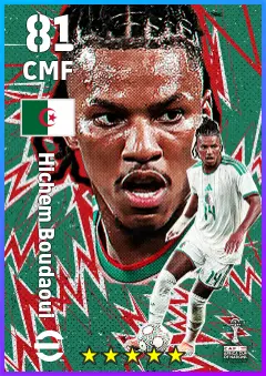 Hichem Boudaoui eFootball 2026 player card — 81 OVR CMF
