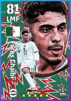 Fares Chaibi eFootball 2026 player card — 81 OVR LMF