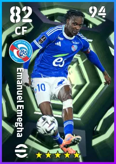 Emanuel Emegha eFootball 2026 player card — 82 OVR CF