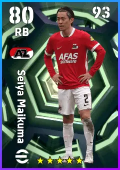 Seiya Maikuma eFootball 2026 player card — 80 OVR RB