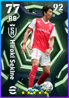 Hiroki Sekine eFootball 2026 player card — 77 OVR RB