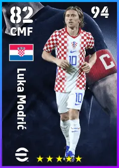 Luka Modric eFootball 2026 player card — 82 OVR CMF