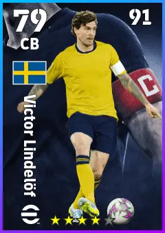 Victor Lindelof eFootball 2026 player card — 79 OVR CB