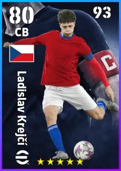 Ladislav Krejci eFootball 2026 player card — 80 OVR CB
