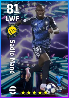 Sadio Mane eFootball 2026 player card — 81 OVR LWF