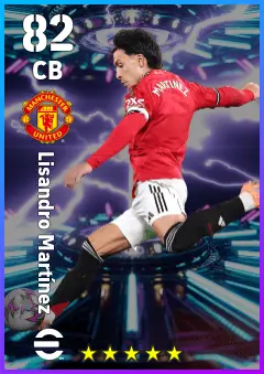 Lisandro Martinez eFootball 2026 player card — 82 OVR CB