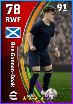 Ben Gannon-Doak eFootball 2026 player card — 78 OVR RWF