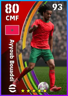 Ayyoub Bouaddi eFootball 2026 player card — 80 OVR CMF