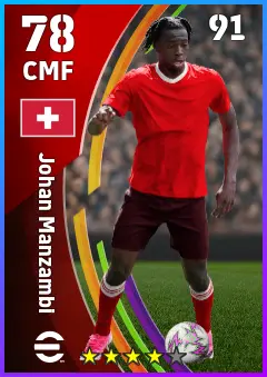 Johan Manzambi eFootball 2026 player card — 78 OVR CMF