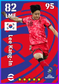 Lee Kang-In eFootball 2026 player card — 82 OVR LMF