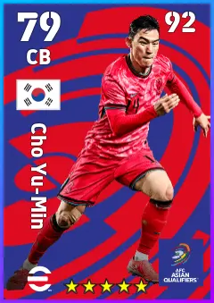 Cho Yu-Min eFootball 2026 player card — 79 OVR CB