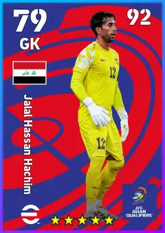 Jalal Hassan Hachim eFootball 2026 player card — 79 OVR GK