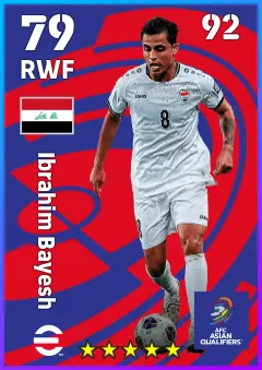Ibrahim Bayesh eFootball 2026 player card — 79 OVR RWF