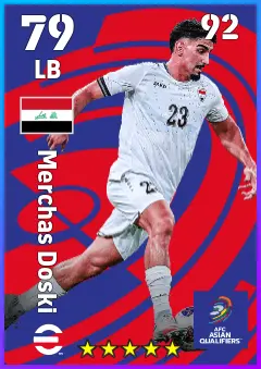 Merchas Doski eFootball 2026 player card — 79 OVR LB