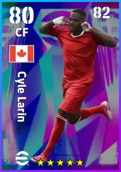 Cyle Larin eFootball 2026 player card, 80 OVR CF
