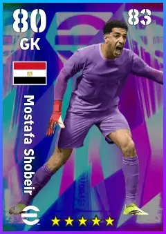 Mostafa Shobeir eFootball 2026 player card, 80 OVR GK