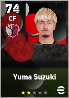 Yuma Suzuki eFootball 2026 player card — 74 OVR CF