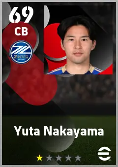 Yuta Nakayama eFootball 2026 player card — 69 OVR CB