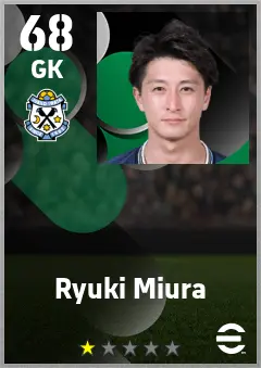 Ryuki Miura eFootball 2026 player card — 68 OVR GK