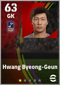 Hwang Byeong-Geun eFootball 2026 player card — 63 OVR GK
