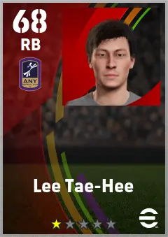 Lee Tae-Hee eFootball 2026 player card — 68 OVR RB
