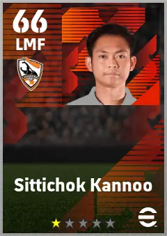 Sittichok Kannoo eFootball 2026 player card — 66 OVR LMF