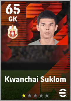 Kwanchai Suklom eFootball 2026 player card — 65 OVR GK