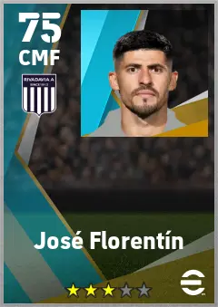 Jose Florentin eFootball 2026 player card — 75 OVR CMF