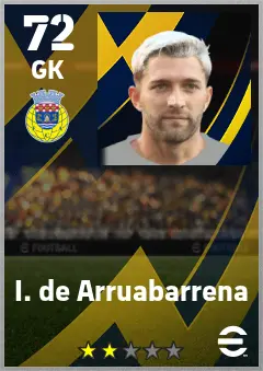 I. de Arruabarrena eFootball 2026 player card — 72 OVR GK