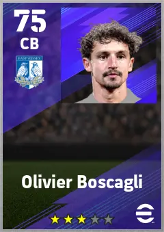 Olivier Boscagli eFootball 2026 player card — 75 OVR CB
