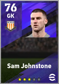 Sam Johnstone eFootball 2026 player card — 76 OVR GK