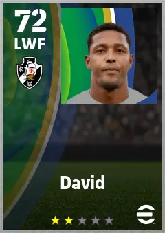 David eFootball 2026 player card — 72 OVR LWF