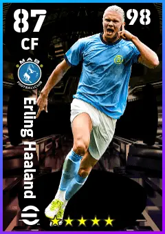 Erling Haaland eFootball 2026 player card — 87 OVR CF