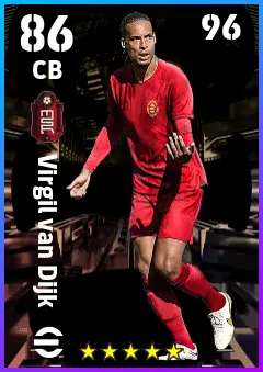 Virgil van Dijk eFootball 2026 player card — 86 OVR CB
