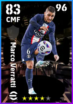 Marco Verratti eFootball 2026 player card — 83 OVR CMF