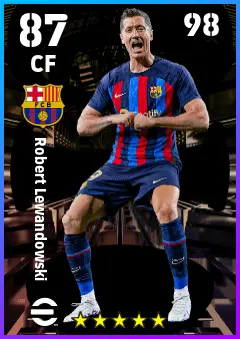 Robert Lewandowski eFootball 2026 player card — 87 OVR CF
