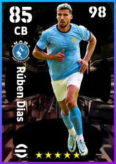 Ruben Dias eFootball 2026 player card — 85 OVR CB
