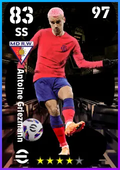Antoine Griezmann eFootball 2026 player card — 83 OVR SS