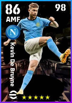 Kevin De Bruyne eFootball 2026 player card — 86 OVR AMF