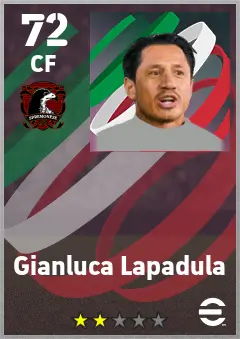 Gianluca Lapadula eFootball 2026 player card — 72 OVR CF